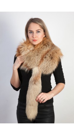 Golden fox fur scarf-collar-stole